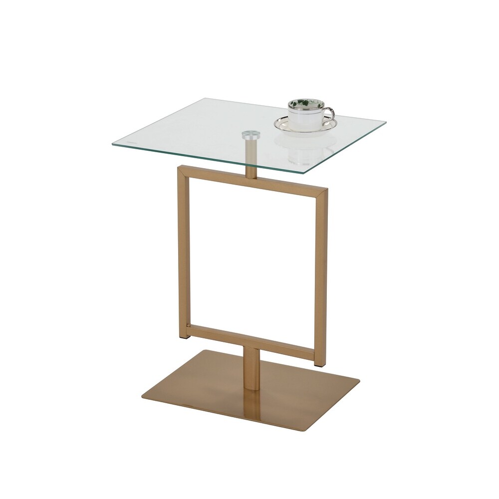 Metal   Glass Side Table (Gold)