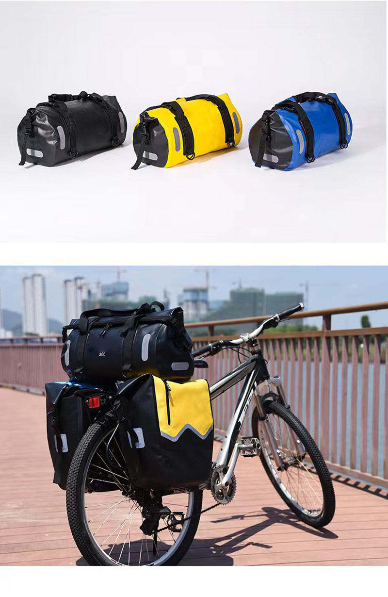 Waterproof Outdoor Bike Handlebar Front Tube Bag Set Bicycle Large Capacity Storage Shoulder Bag