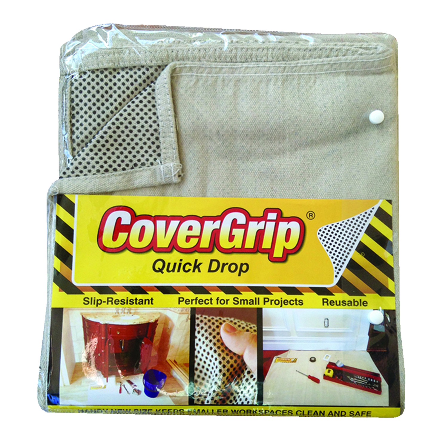 CoverGrip 3.5 ft. W X 4 ft. L X 1 mil 8 oz Safety Canvas Drop Cloth 1 pk