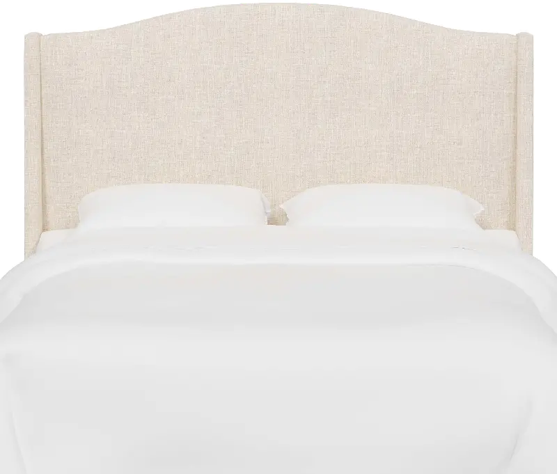 Blake Linen Talc Twin Wingback Headboard - Skyline Furniture