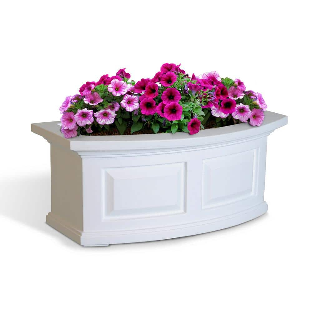 Mayne Nantucket 24 in. x 11.5 in. Self-Watering White Polyethylene Window Box 4829-W