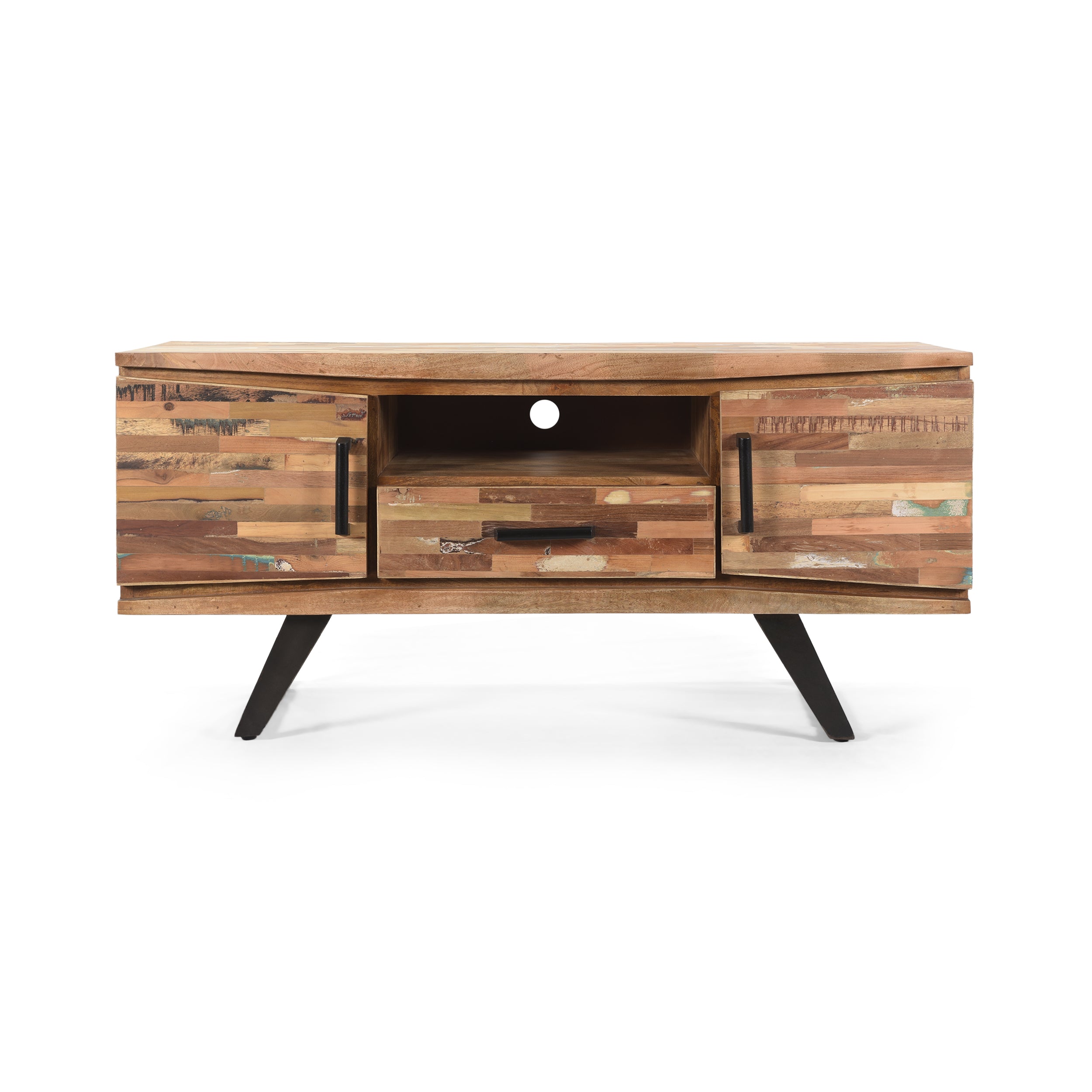 Alithea Handcrafted Boho Reclaimed Wood TV Stand