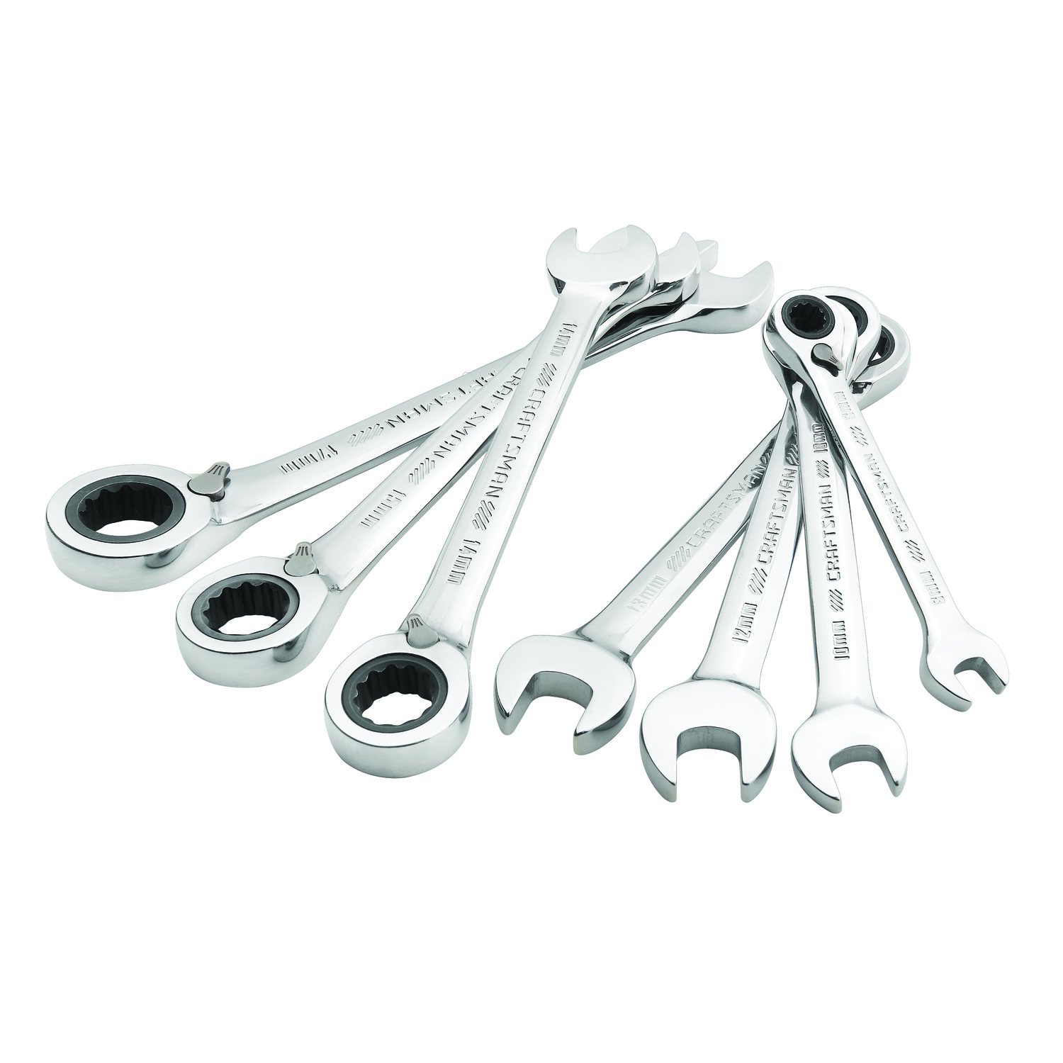 Craftsman Metric Reversible Ratcheting Combination Wrench Set 7 pc