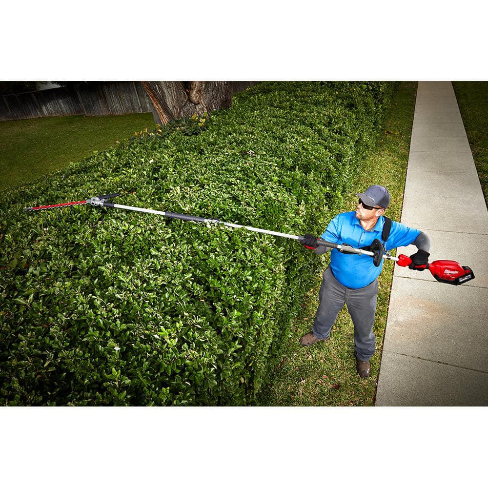 Milwaukee M18 FUEL 18 V Lithium Ion Brushless Cordless String Trimmer 80Ah Kit with M18 FUEL Hedge Trimmer Attachment