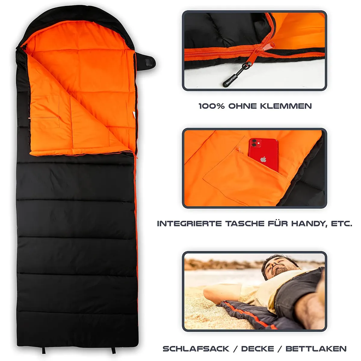 Sleeping Bag for camping hiking waterproof thickened warmth 3 season adult warm backpacking