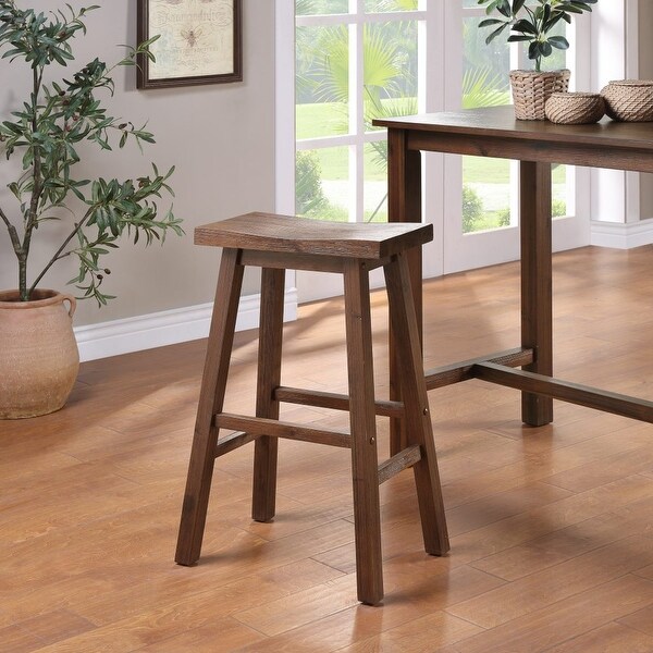 29 in. Backless Wood Sonoma Bar Stool - Chestnut Wire-Brush Finish