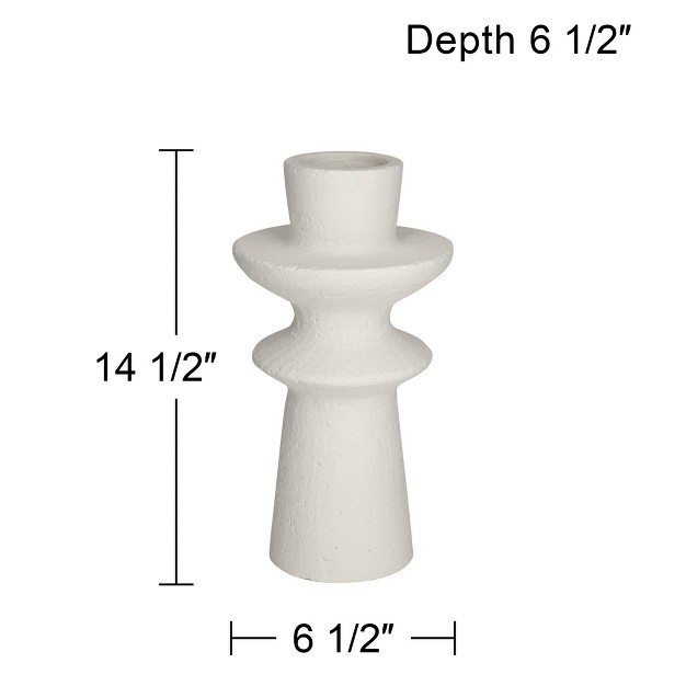 High White Ceramic Tiered top Decorative Vase