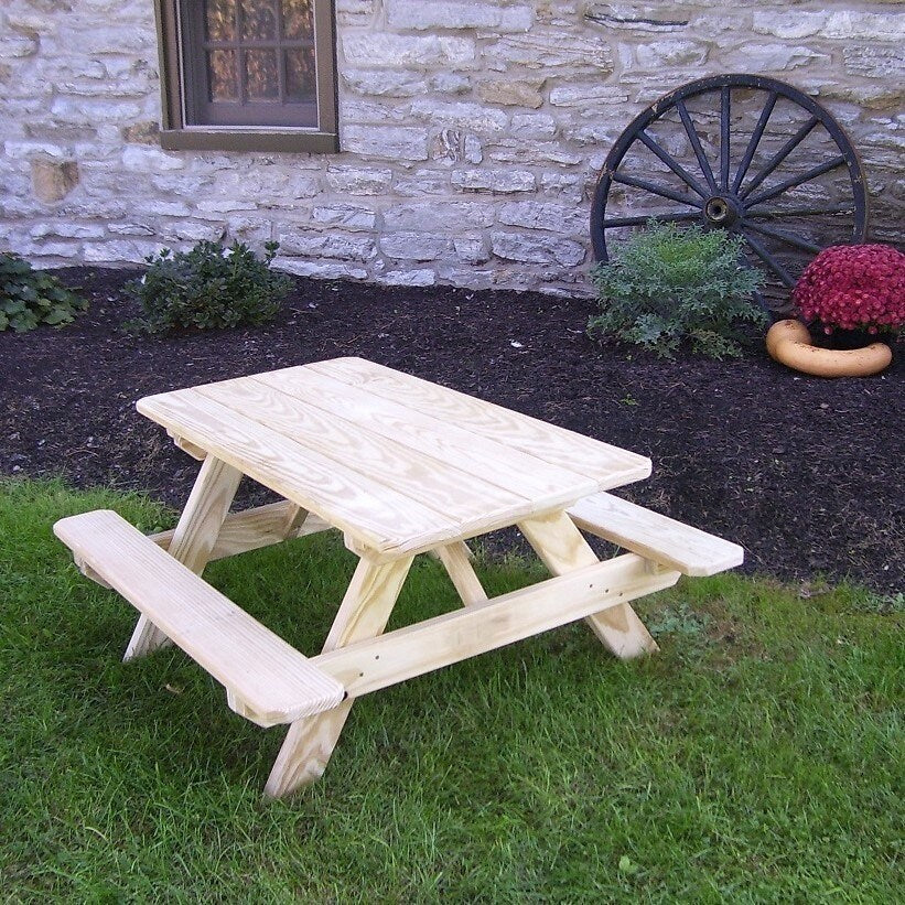 Kunkle Holdings， LLC Pine Kid's Picnic Table Walnut Stain