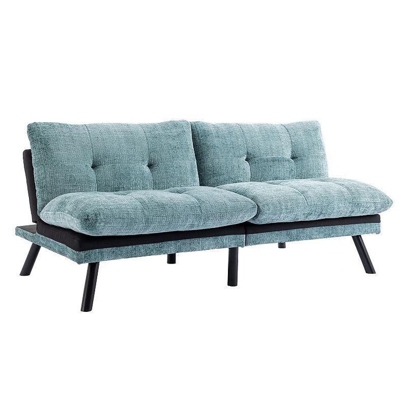 F.c Design Convertible Sofa Bed Loveseat Futon - Adjustable Lounge Couch With Metal Legs