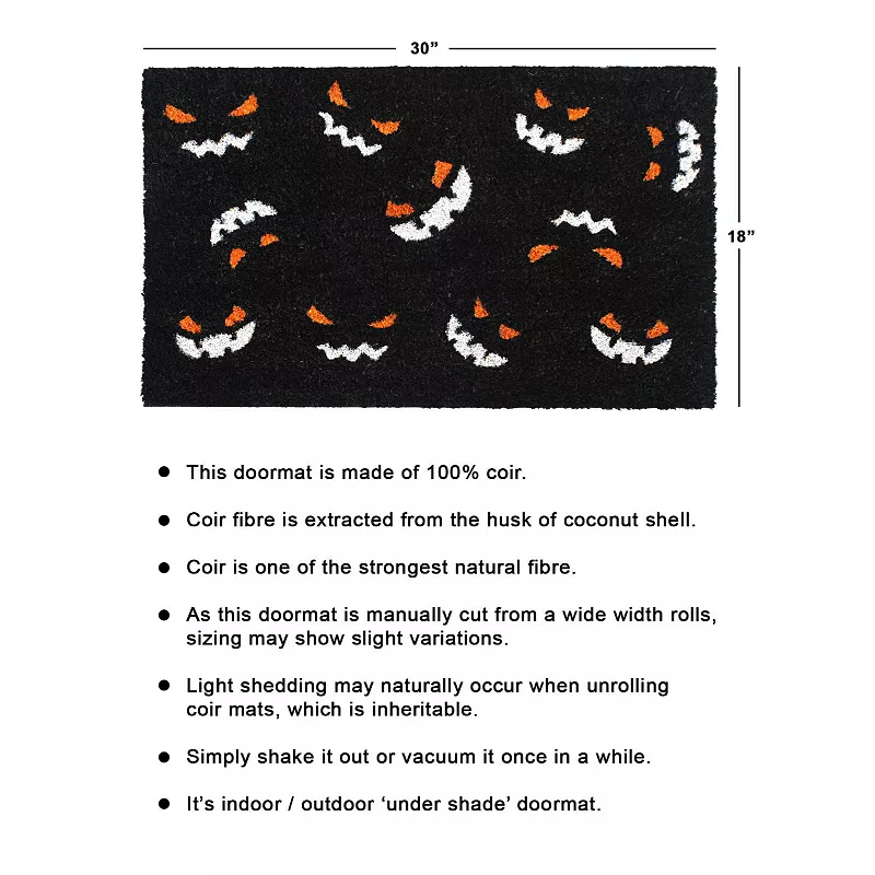 RugSmith Pumpkin Faces Doormat - 18'' x 30''