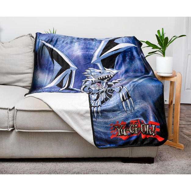 Surreal Entertainment Yu gi oh Blue eyes White Dragon Fleece Throw Blanket 45 X 60 Inches