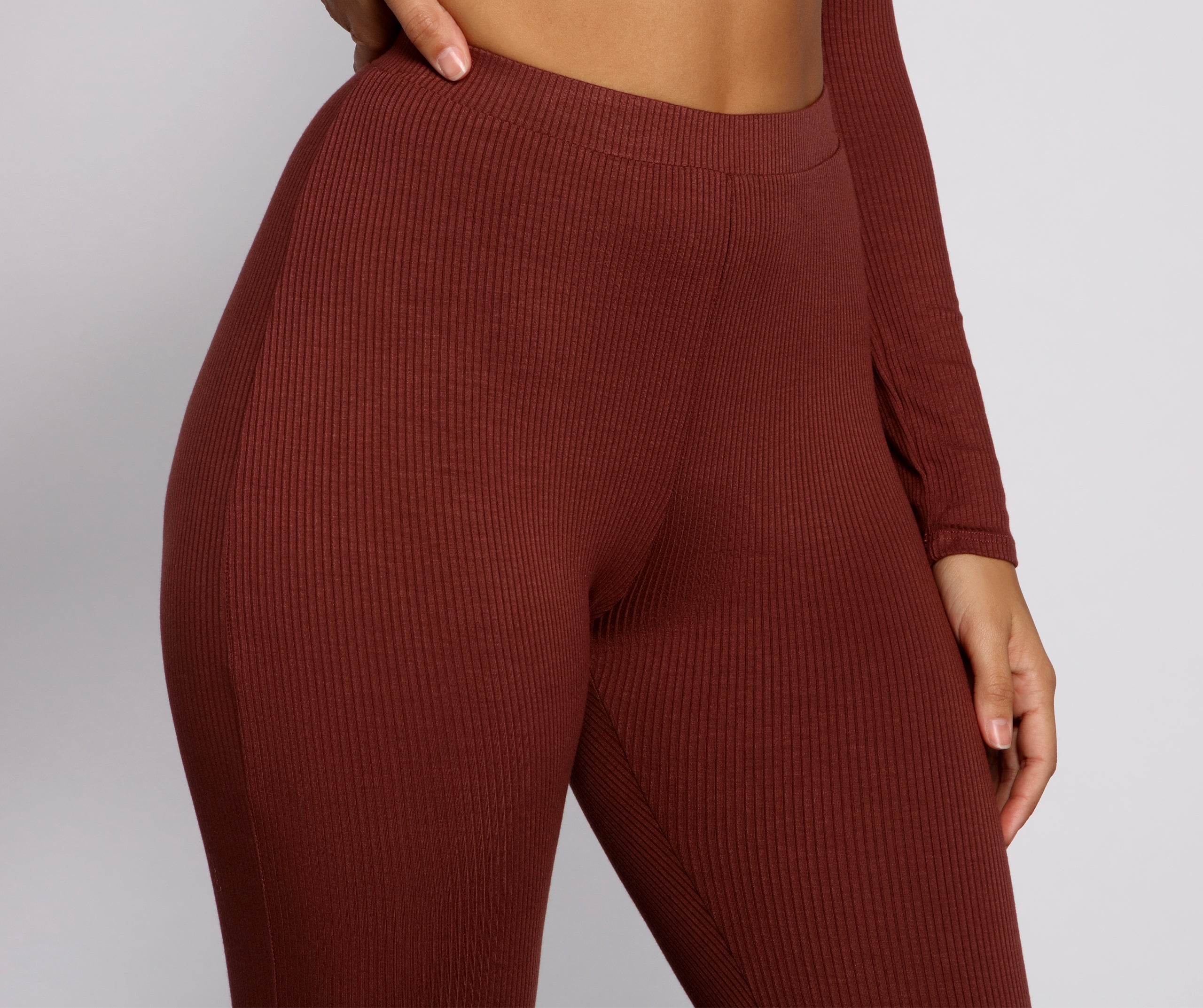 Ribbed Knit High Waist Leggings