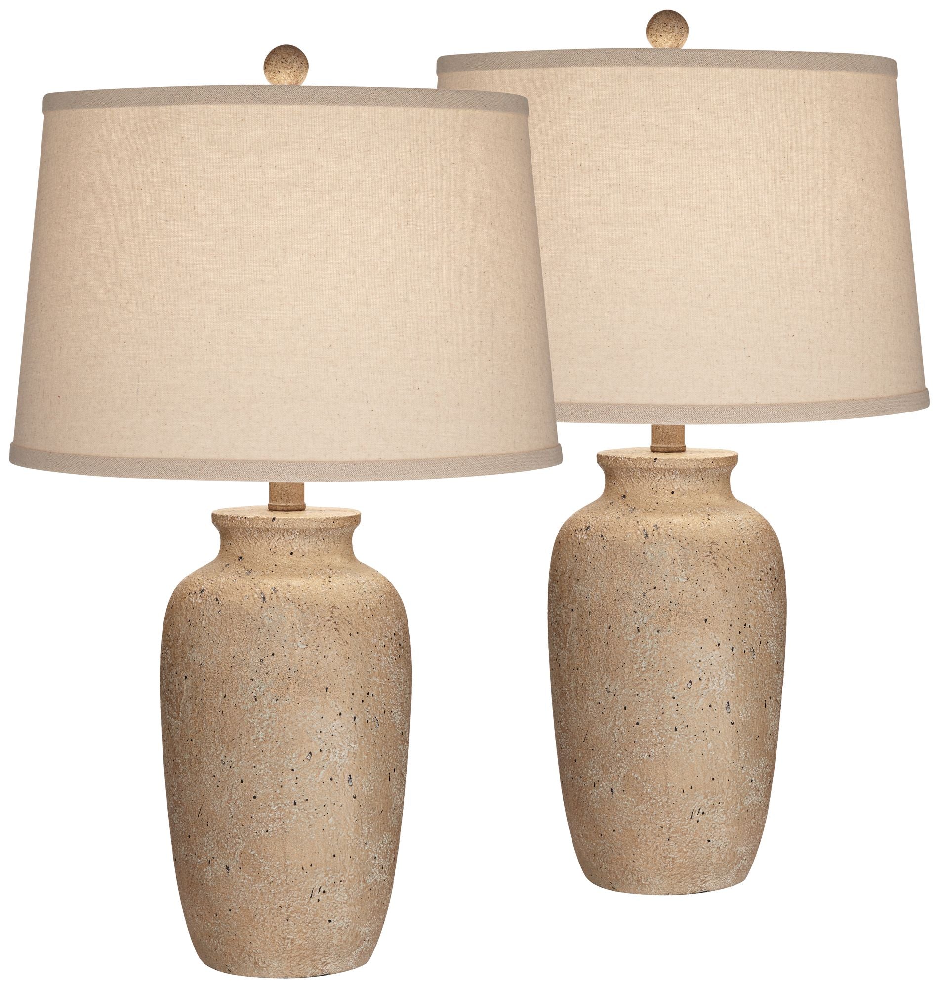 Regency Hill Rustic Farmhouse Table Lamps Set of 2 25 1/2