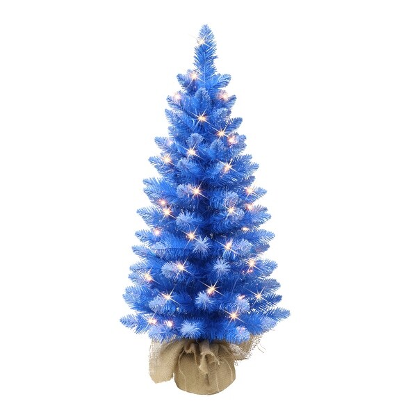 Puleo International 3 ft. Prelit Fashion Blue Artificial Christmas Tree