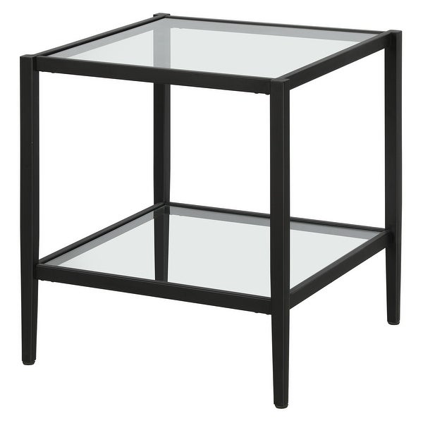 Hera 20'' Wide Square Side Table with Clear Shelf