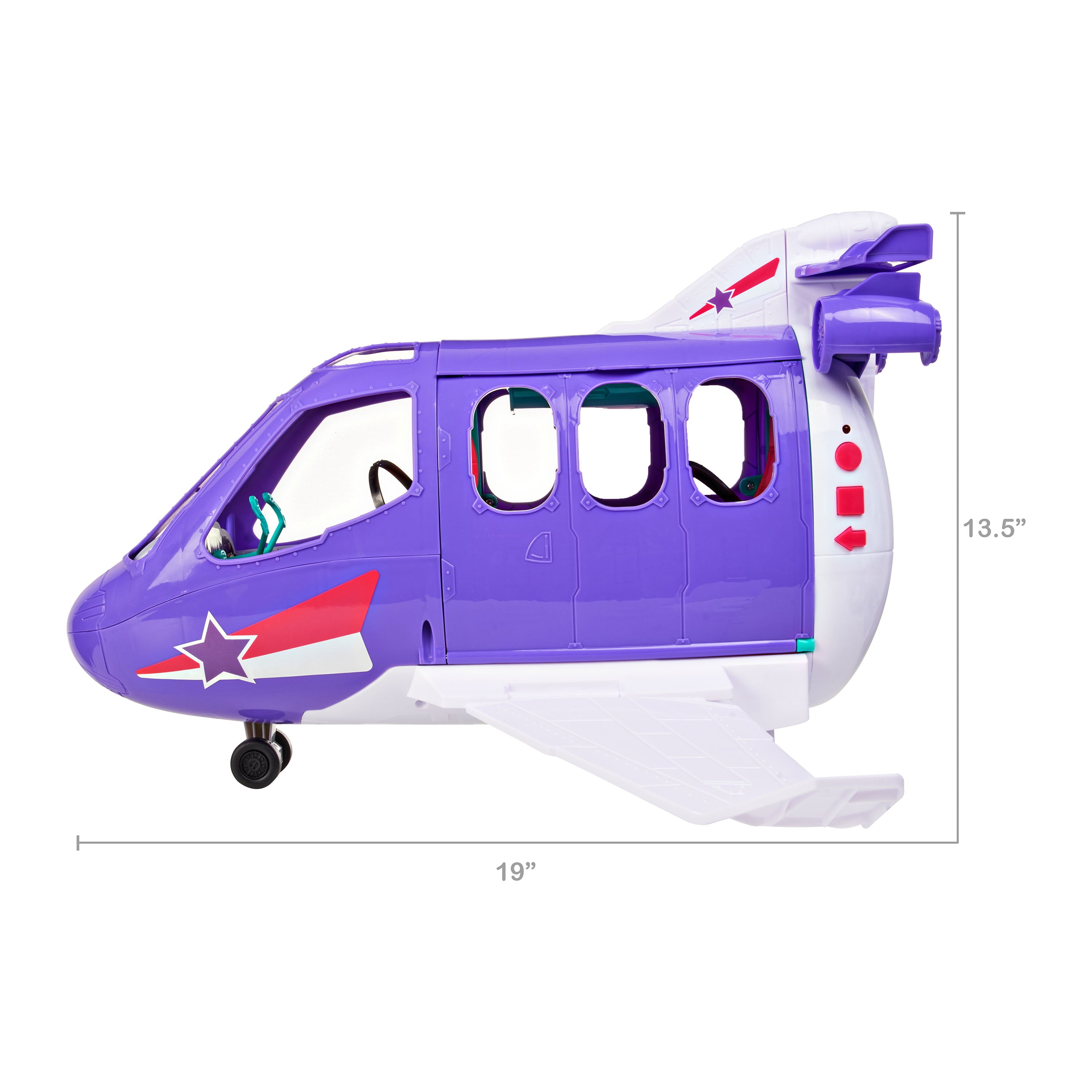 Kid Connection Jet Plane & Pilot Play Set, Dark Skin Tone, 54 Pieces