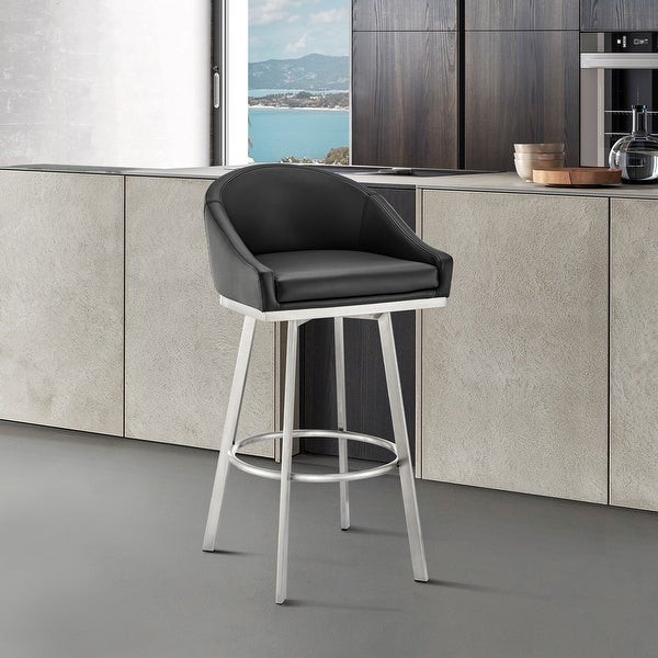 Noran Swivel Counter/Bar Stool with Faux Leather