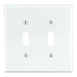 Leviton White 2-Gang Toggle Wall Plate (1-Pack) R52-00PJ2-00W