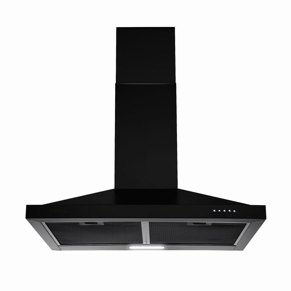 24 inch Wall Mounted Range Hood Kitchen Exhaust Stove Vent Hood 450 CFM 3 Speed Fan w/LED