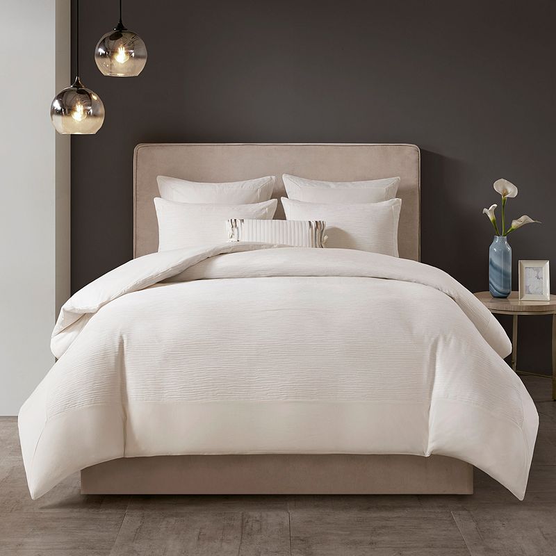 N Natori Cotton Blend 3-piece Duvet Cover Set with Shams