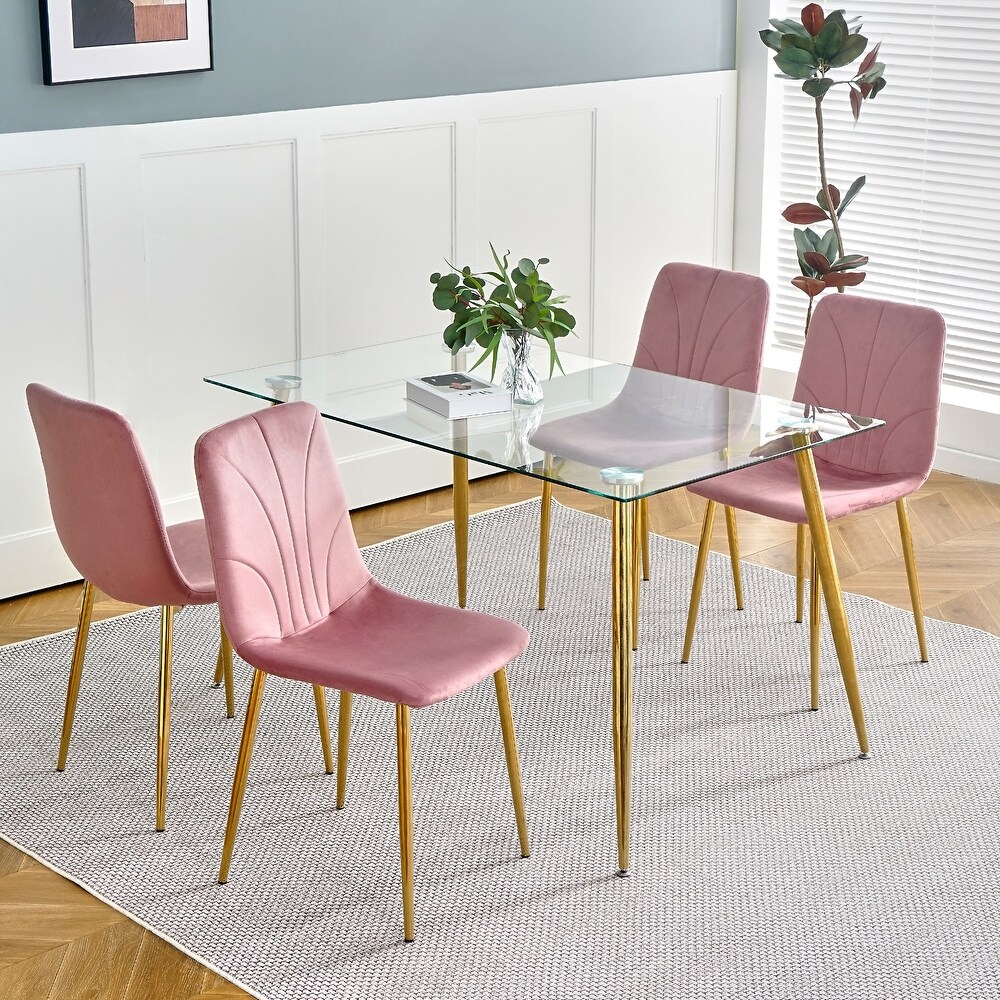 Modern simple light luxury dining chair set of 4