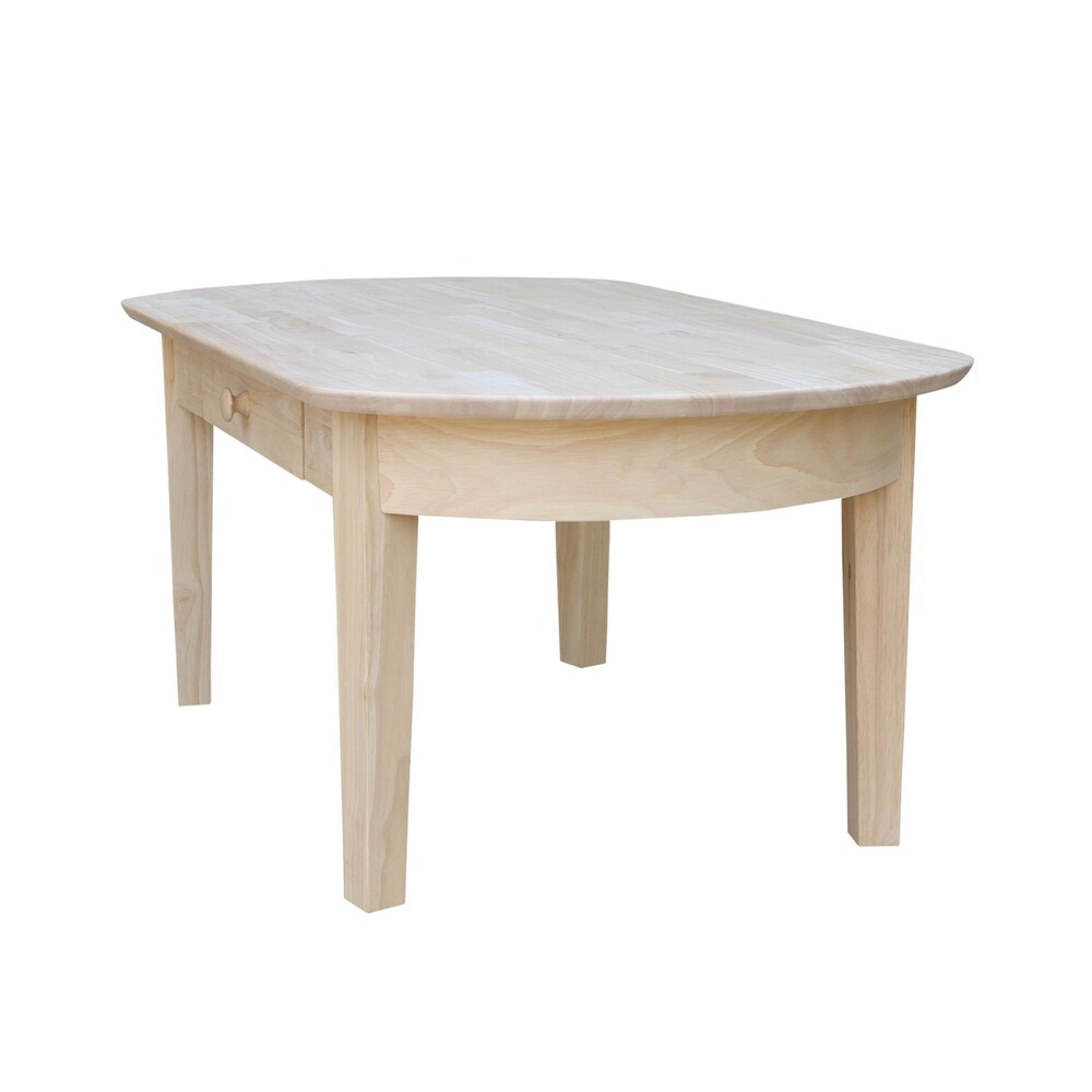 Philips Oval Unfinished Solid Parawood Coffee Table