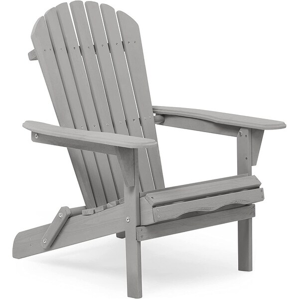 Wooden Outdoor Folding Adirondack Chair Set of 2