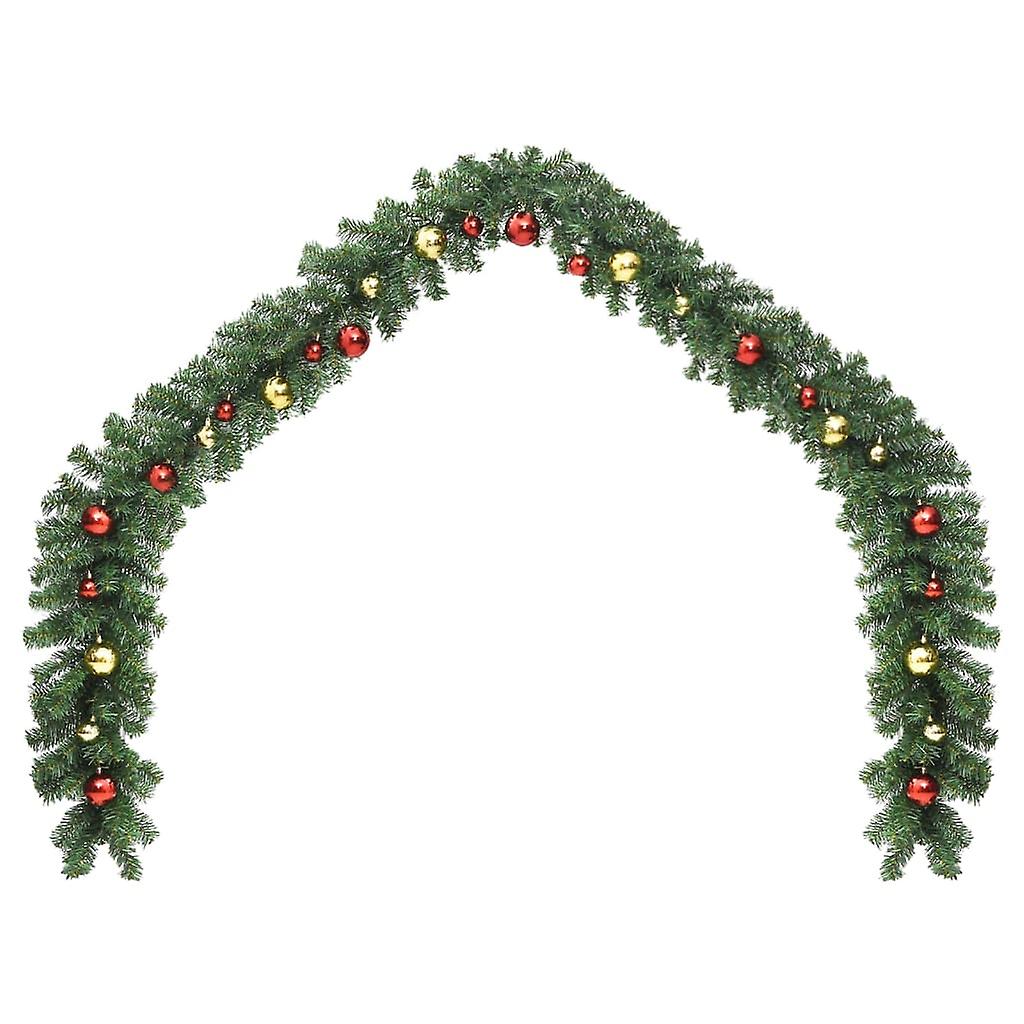 Vidaxl Christmas Garland Decorated With Baubles And Led Lights 393.7