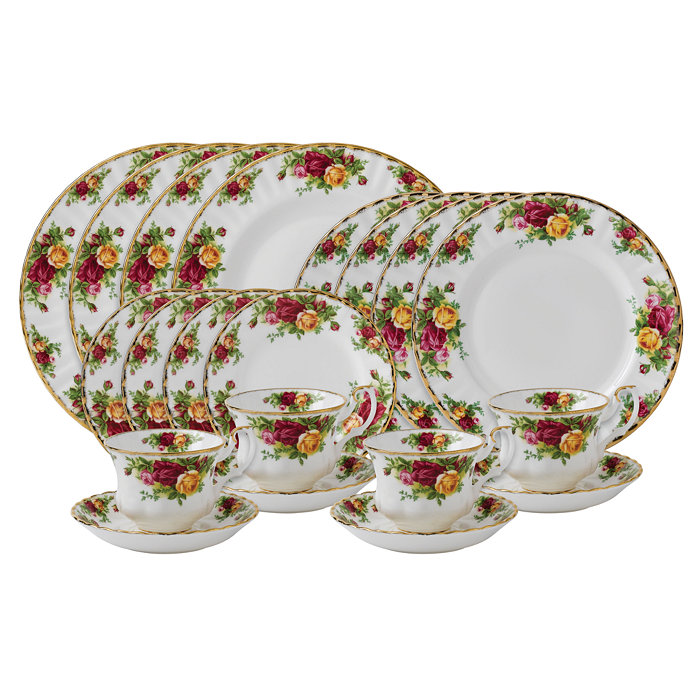 Royal Albert Old Country Roses 20-Piece Dinnerware Set Service for 4