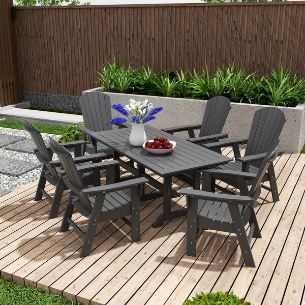 Polytrends Altura 7Piece Poly EcoFriendly All Weather Outdoor Dining Set with Armchairs