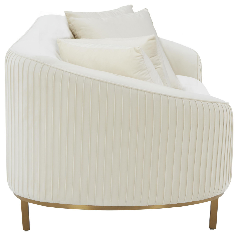 Michelle Velvet Pleated Sofa by Inspire Me Home Decor   Contemporary   Sofas   by TOV Furniture  Houzz