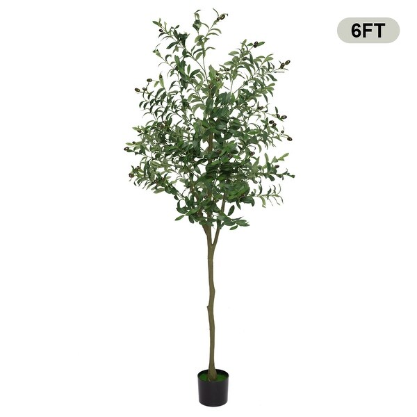 Olive Tree Artificial Plant In Black Pot