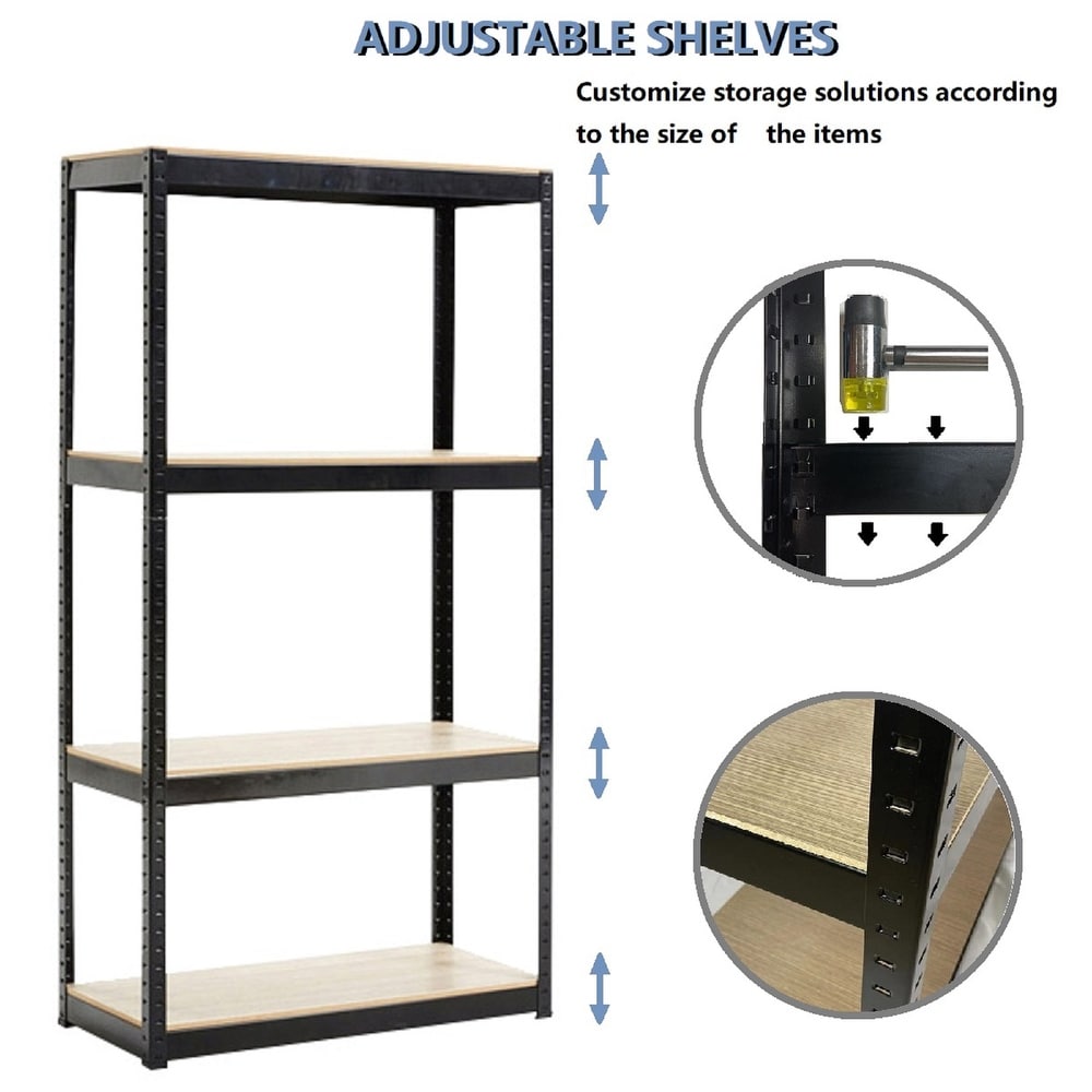 Storage Shelves   4 Tier Adjustable Garage Storage Shelving  Heavy Duty Metal Storage Utility Rack Shelf Unit