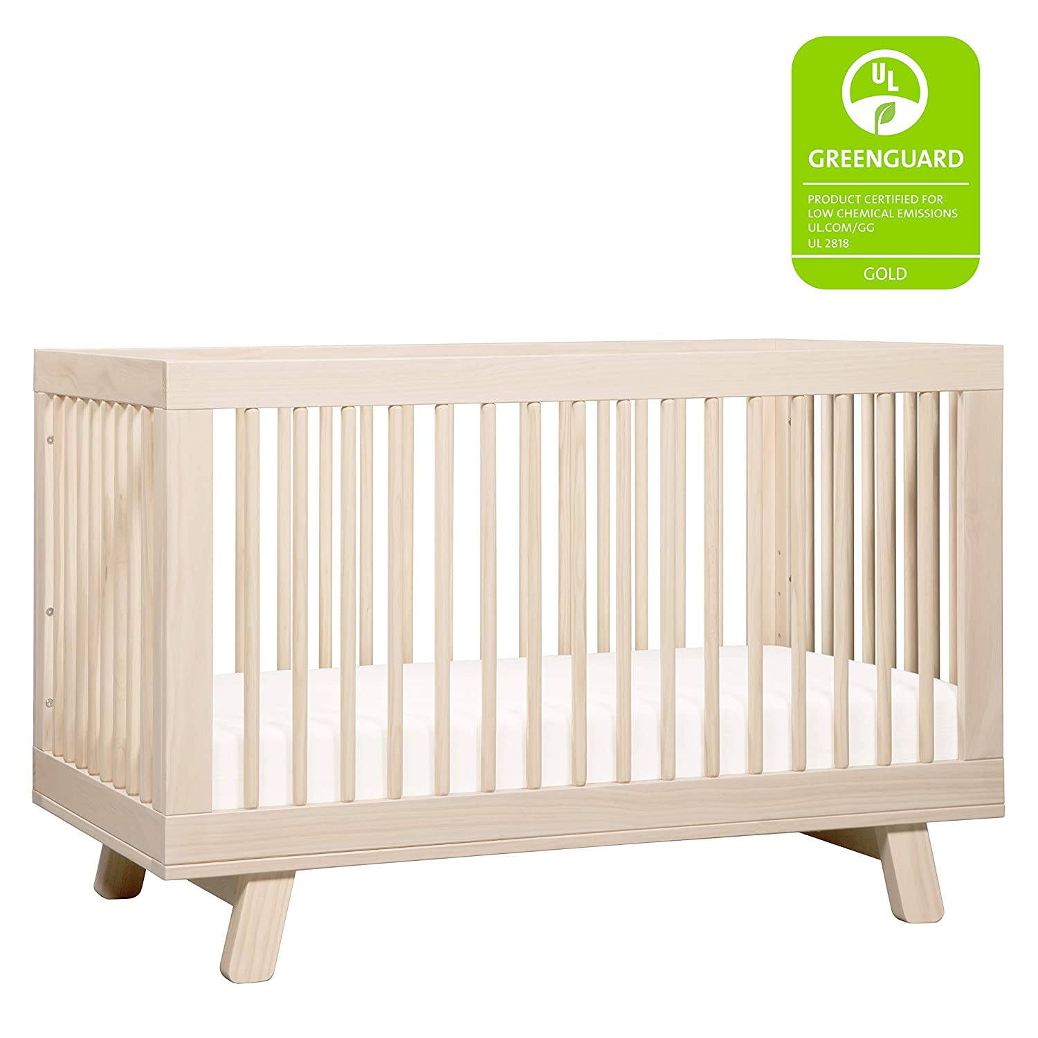 YELROL Hudson 3-in-1 Convertible Crib with Toddler Bed Conversion YELROL in Washed Natural  Greenguard Gold Certified