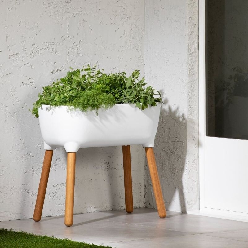 Scandinavian Elevated Raised Smart Drainage Planter Bed   16 inches D x 30 inches W x 27 inches H