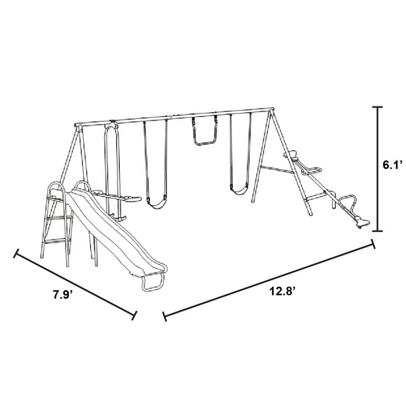 Sportspower MSC 3788 BM Live Oak Metal Swing and S...