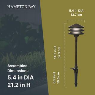 Hampton Bay Low Voltage Landscape Antique Brass 3-Tier Path Light with 4.5-Watt 100 lumen Integrated LED LWP-P1BR3000KA2