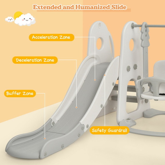 Costway 85921764 6 in 1 Toddler Slide and Swing Se...