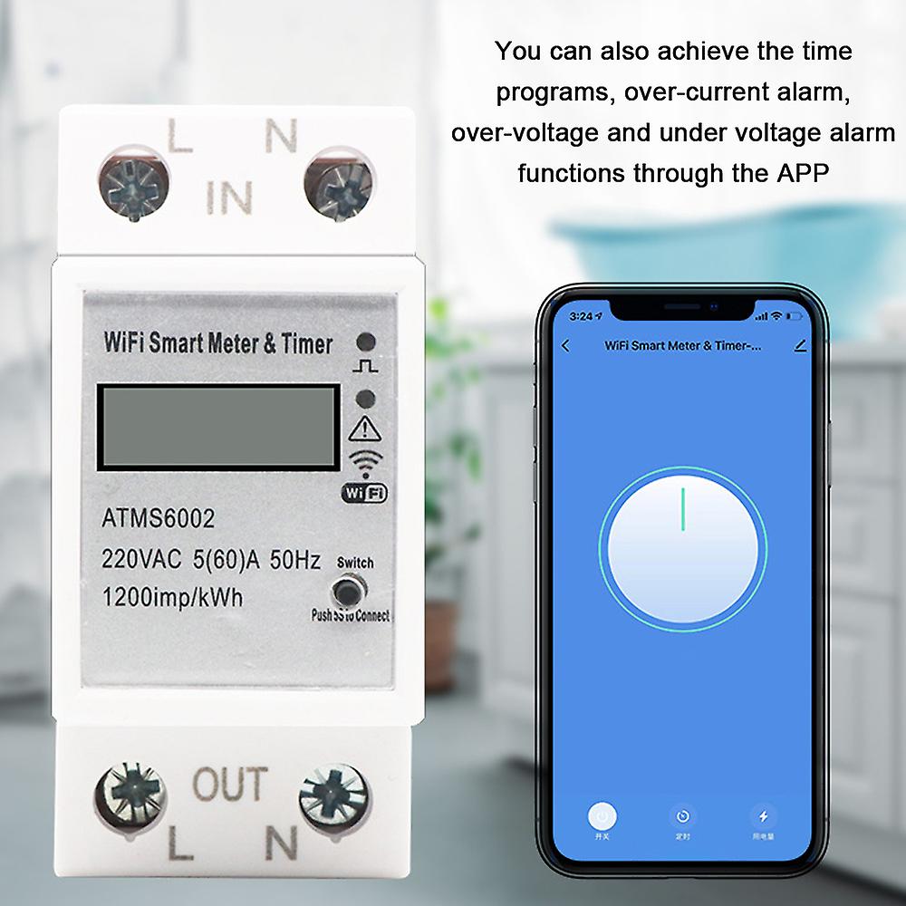 Tuya Wifi Intelligent Electric Meter Intelligent Energy Meter Timer Home Electric Meter Mobilephone App Remotes Control No Need Manual Meter Reading I