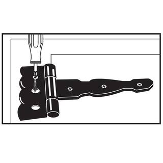 Everbilt 4 in. x 3-14 in. Black Heavy Duty Decorative Tee Hinge 15029