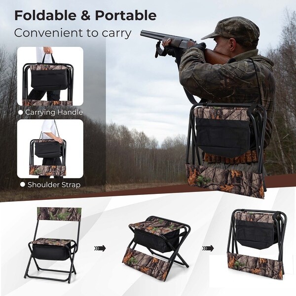 Costway Folding Hunting Chair Foldable Portable Fishing Stool with