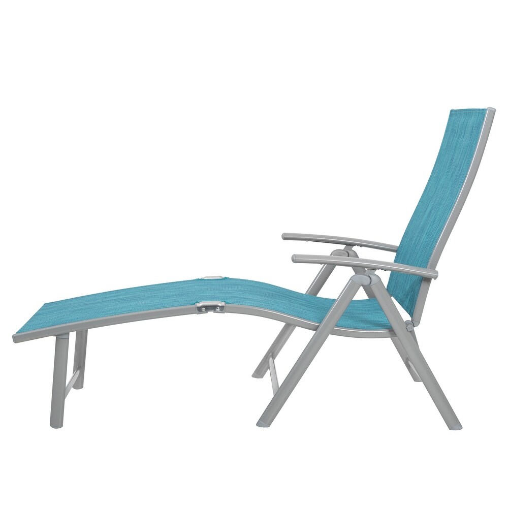 Pellebant Outdoor Adjustable Patio Chaise Lounge Chair and Table Set   N/A