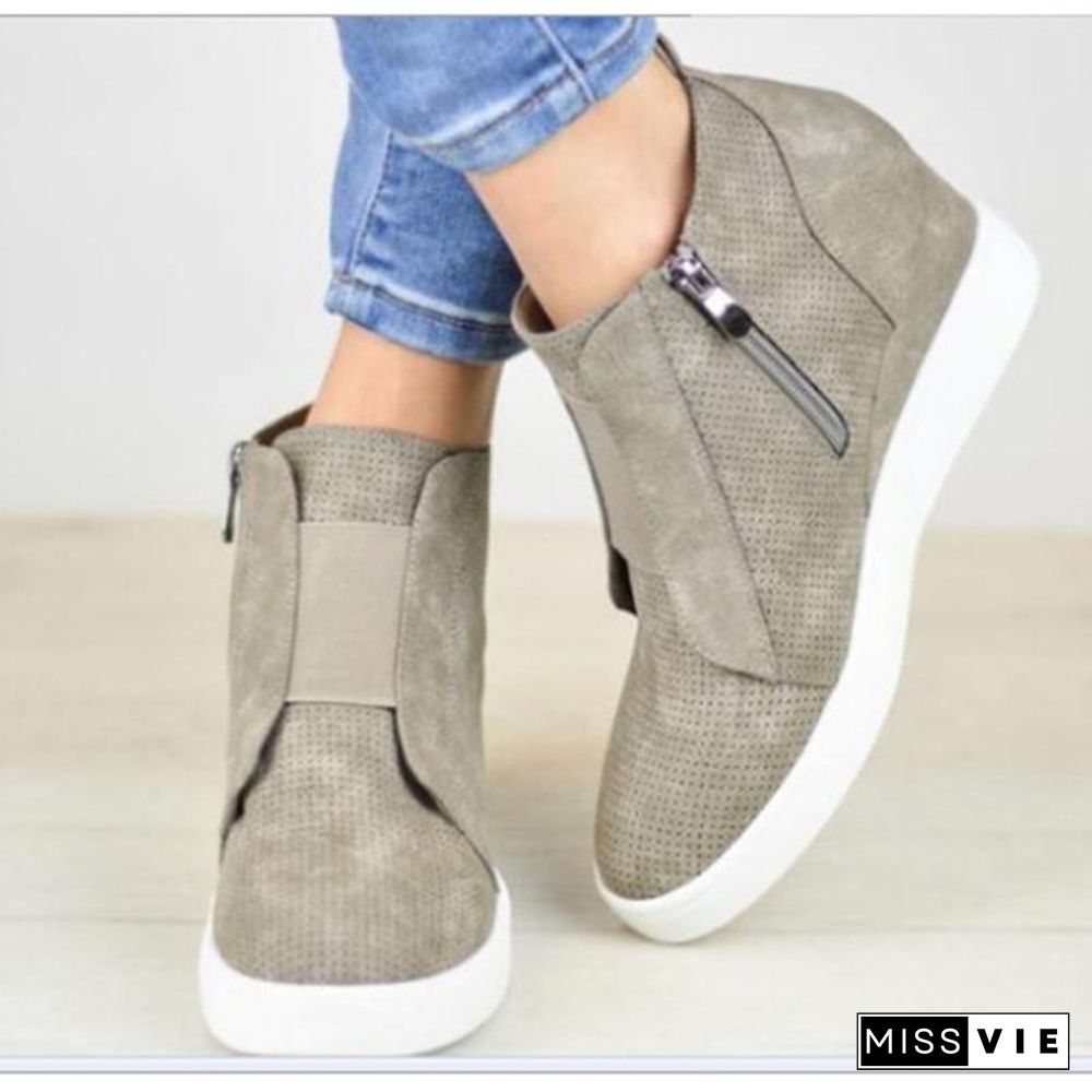 Chic Wedges Ankle Boots For Women Casual Platform Shoes Woman Plus Size Boots