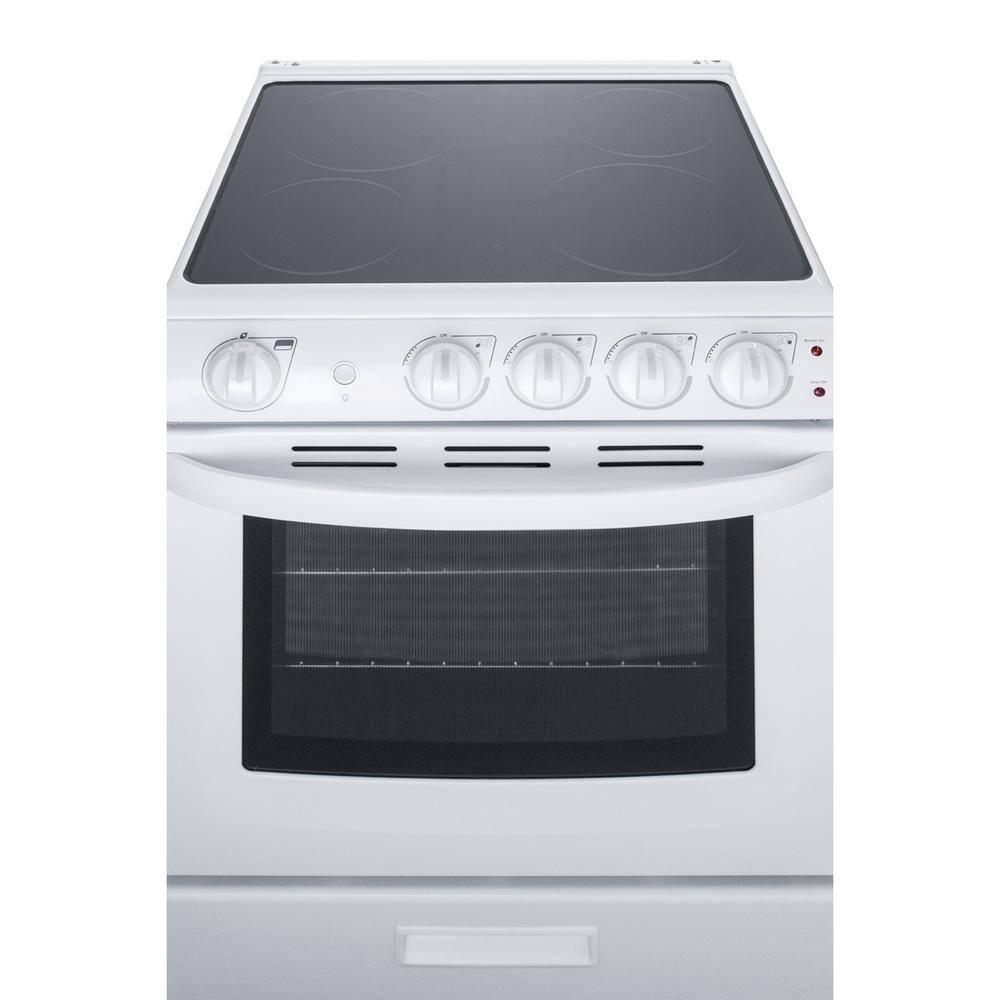 Summit Appliance 24 in. 2.9 cu. ft. Slide-In Electric Range in White REX2421WRT