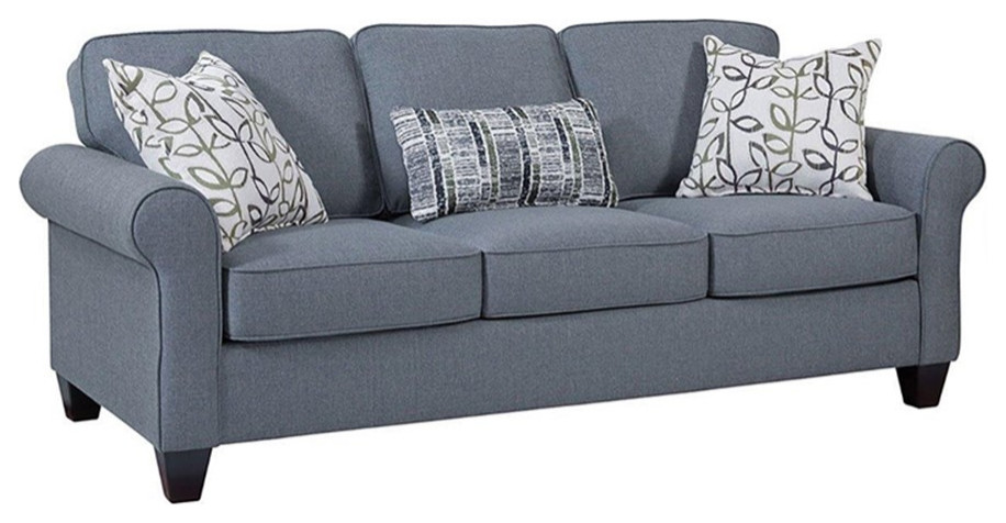 American Furniture Classics 8 010 A330V16 Classic Cottage Blue Sofa   Transitional   Sofas   by Homesquare  Houzz