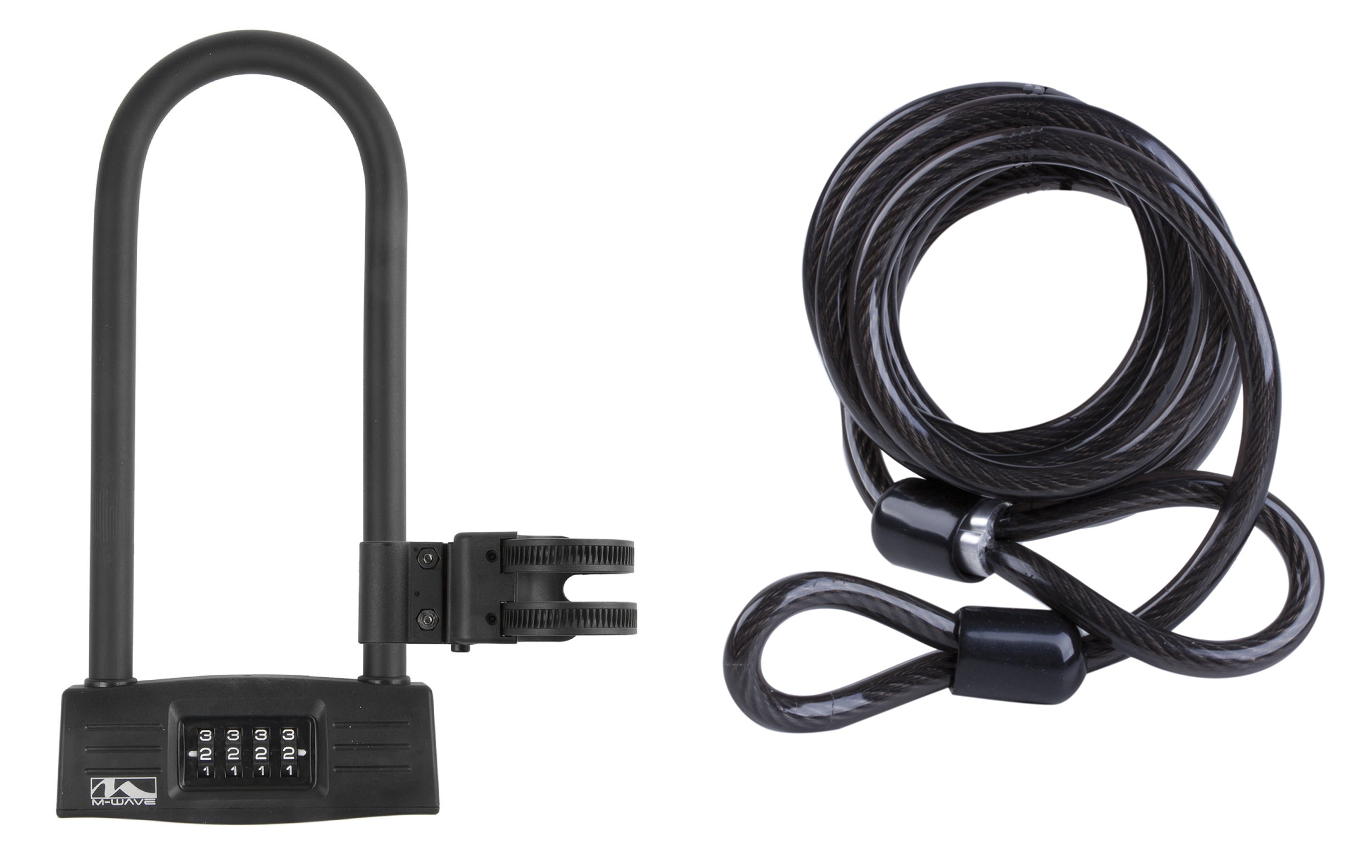 M-Wave BD260 Combination U-Lock with 5' Looped Spiral Cable