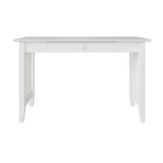 AFI 48 in. Rectangular White 1 Drawer Writing Desk with Solid Wood Material AH12212