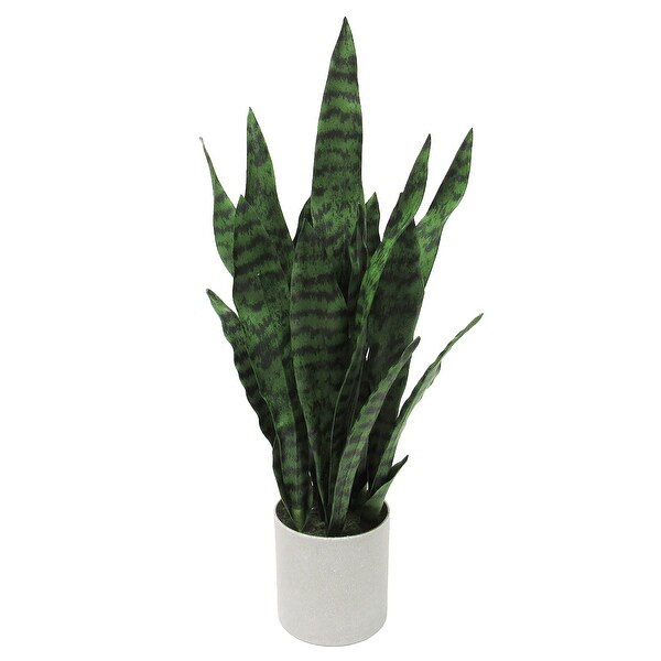 Artificial Sansevieria Snake Plant in Grey Pot