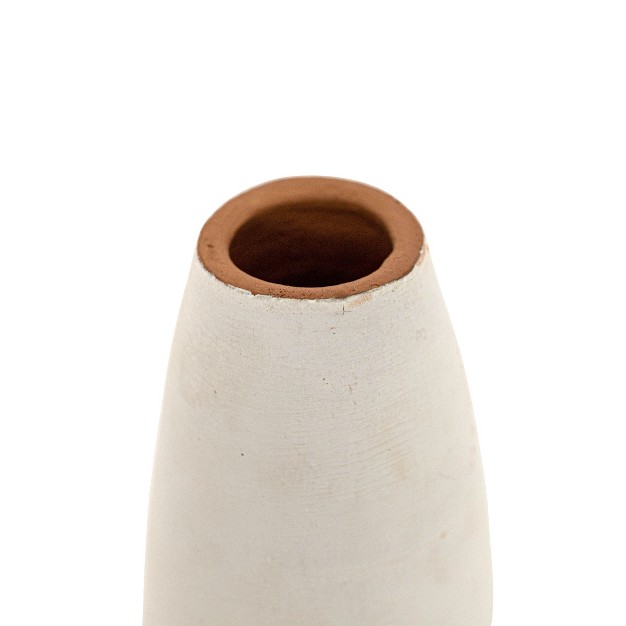 White Terracotta Tapered Bud Vase By Shopsmaniay