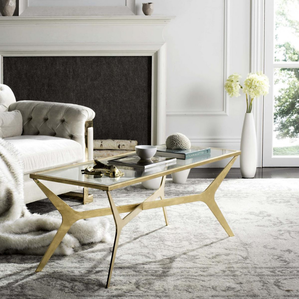 Leslie Gold Leaf Coffee Table   Contemporary   Coffee Tables   by Rustic Home Furniture Deco  Houzz